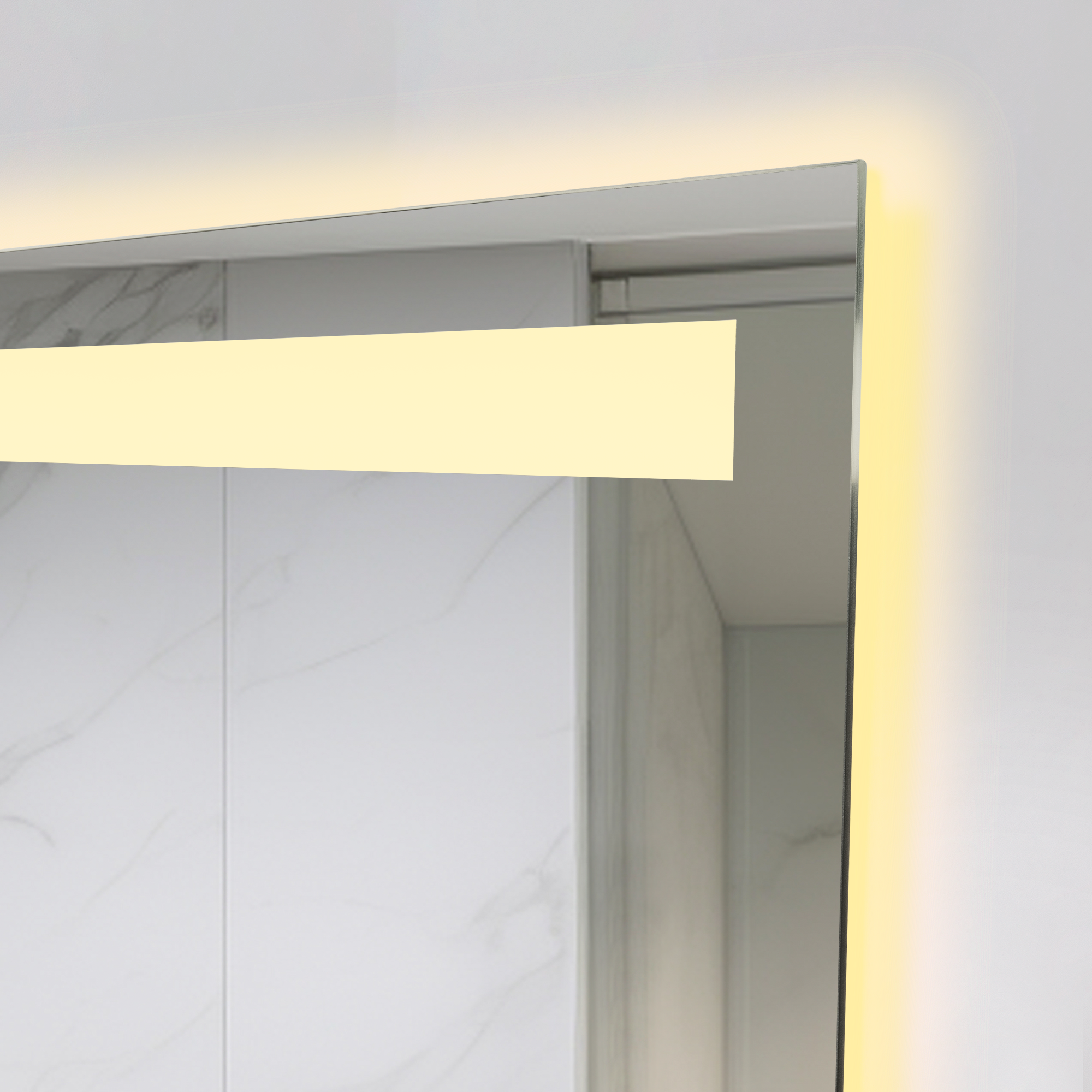 Espejo Rectangular Udine, Gris, con Luz Led