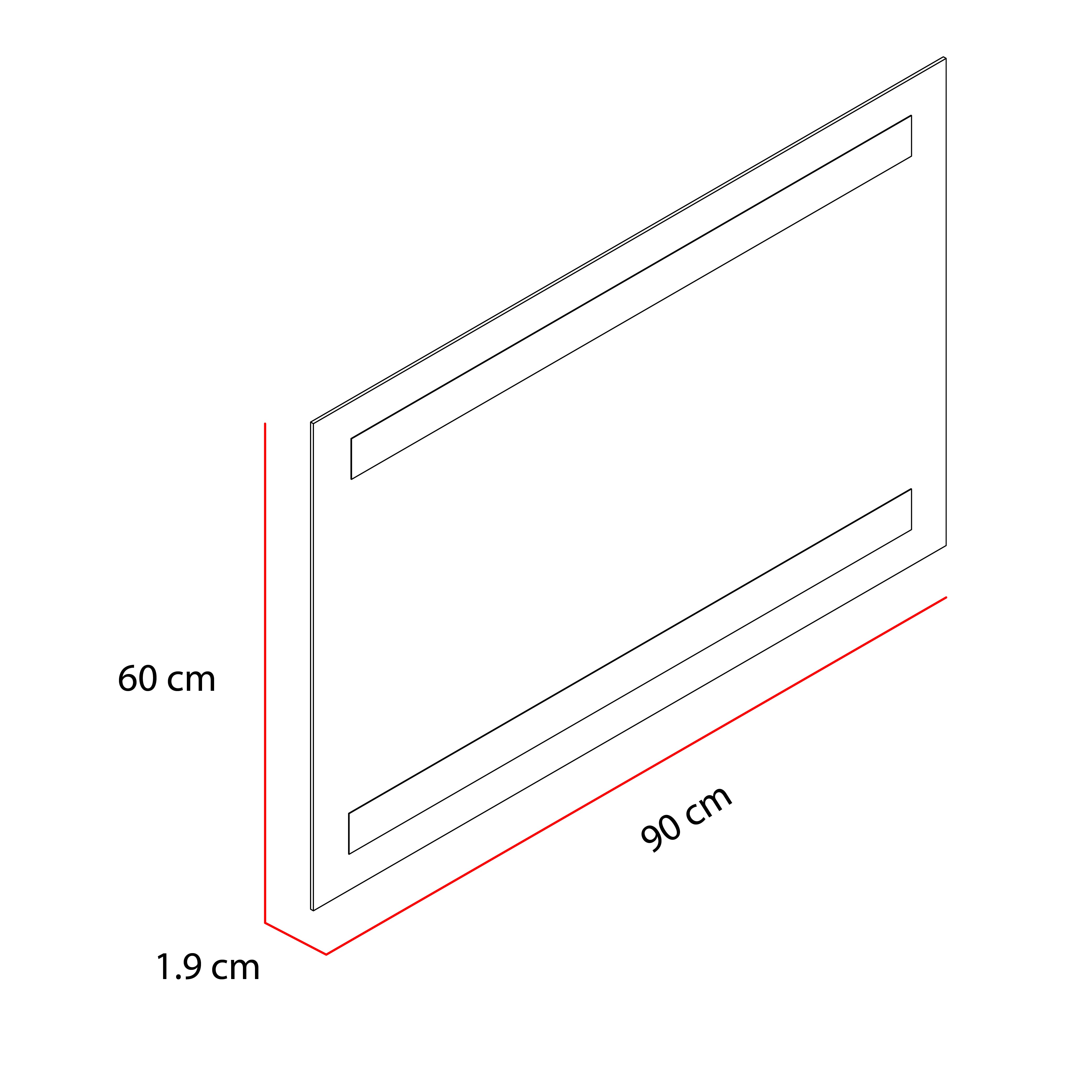 Espejo Rectangular Udine, Gris, con Luz Led