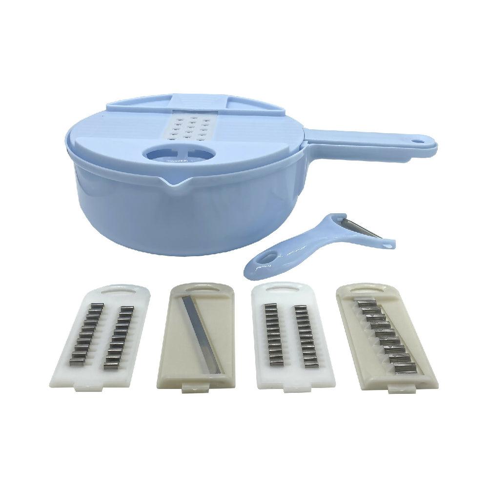 Picador Manual Verduras 4 Cortes Rallador Azul Alluma Home ALL049