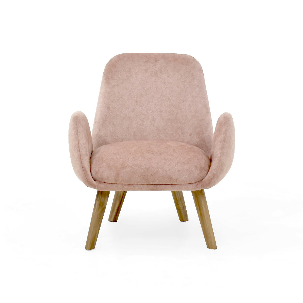 Set de Sala con Sofa Miami 2 Puestos Tela Beige con Poltrona Sibu Tela Salmon y Mesa Nova