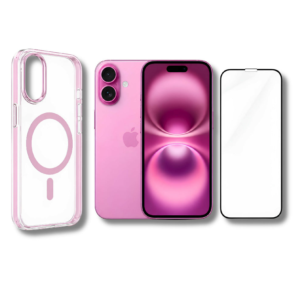 Celular Apple IPhone 16 5G 128gb 8gb RAM + Obsequio Vidrio Templado Y Forro Rosado