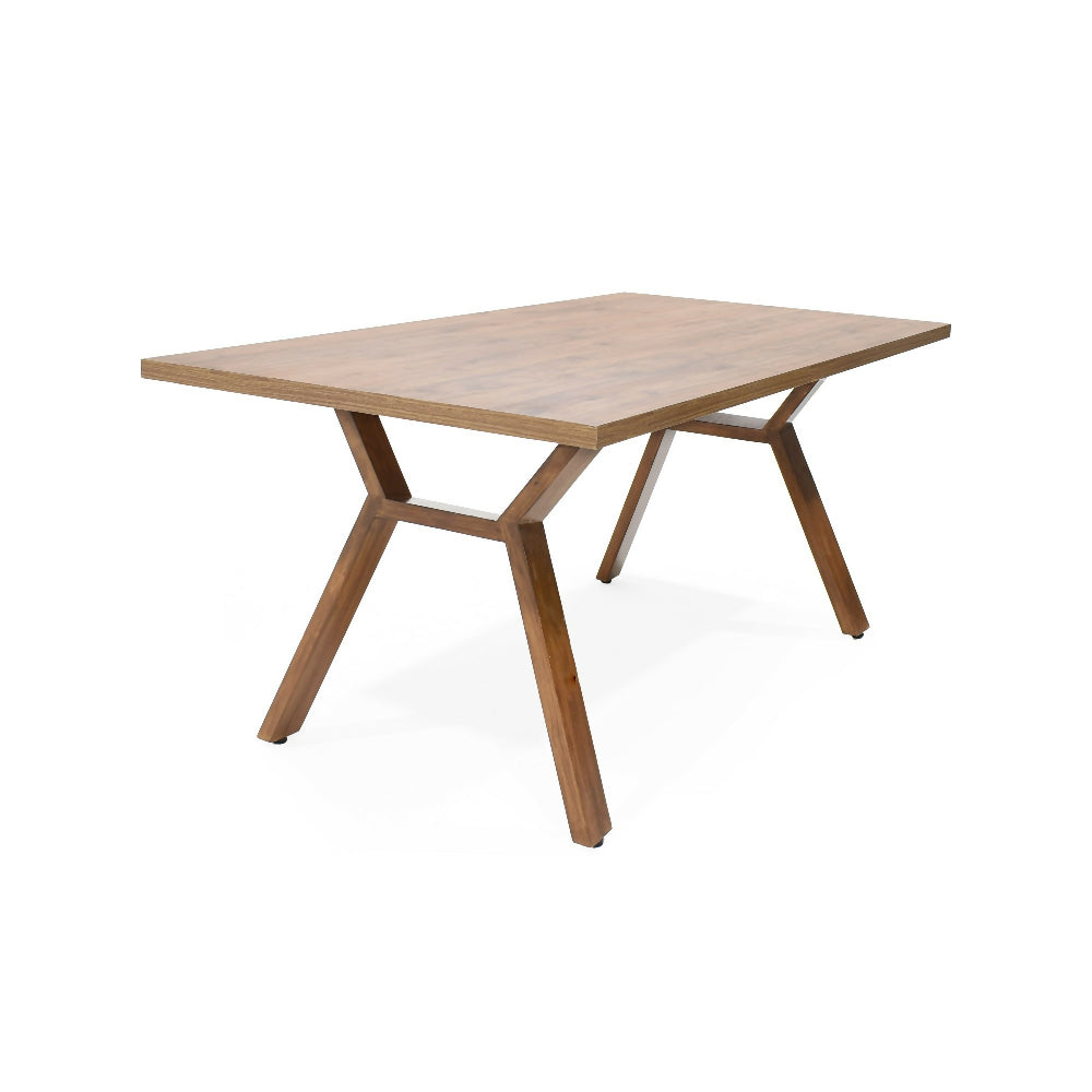 Set de Comedor Nara Macula con 4 Sillas Mao Tela Plata Matiz Caoba