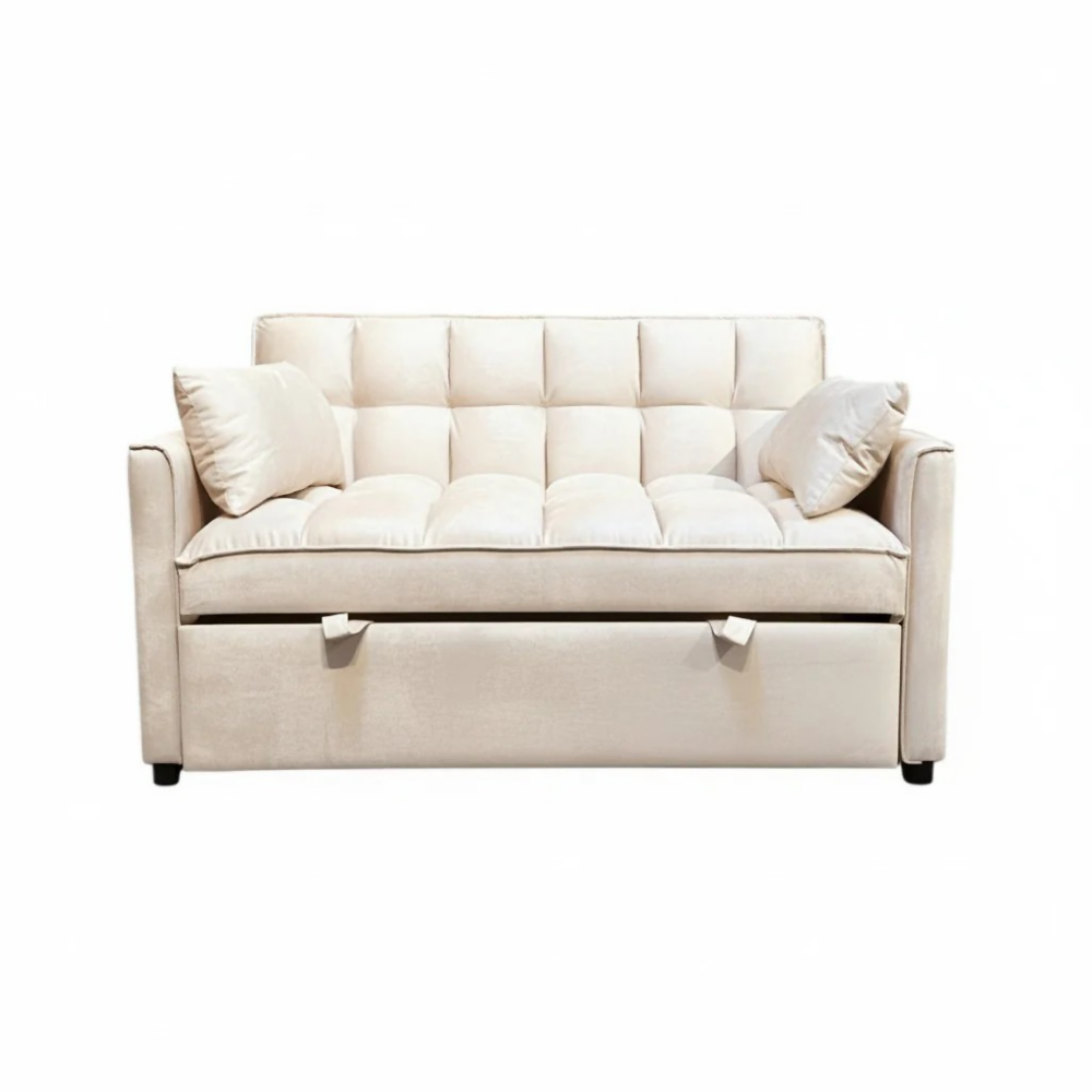 Sofa Cama 2 Puestos Beige Aeidi