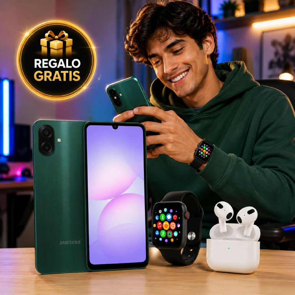 Celular A07 64GB Batería Larga Duración + Obsequio Audífonos Y Smartwatch Verde