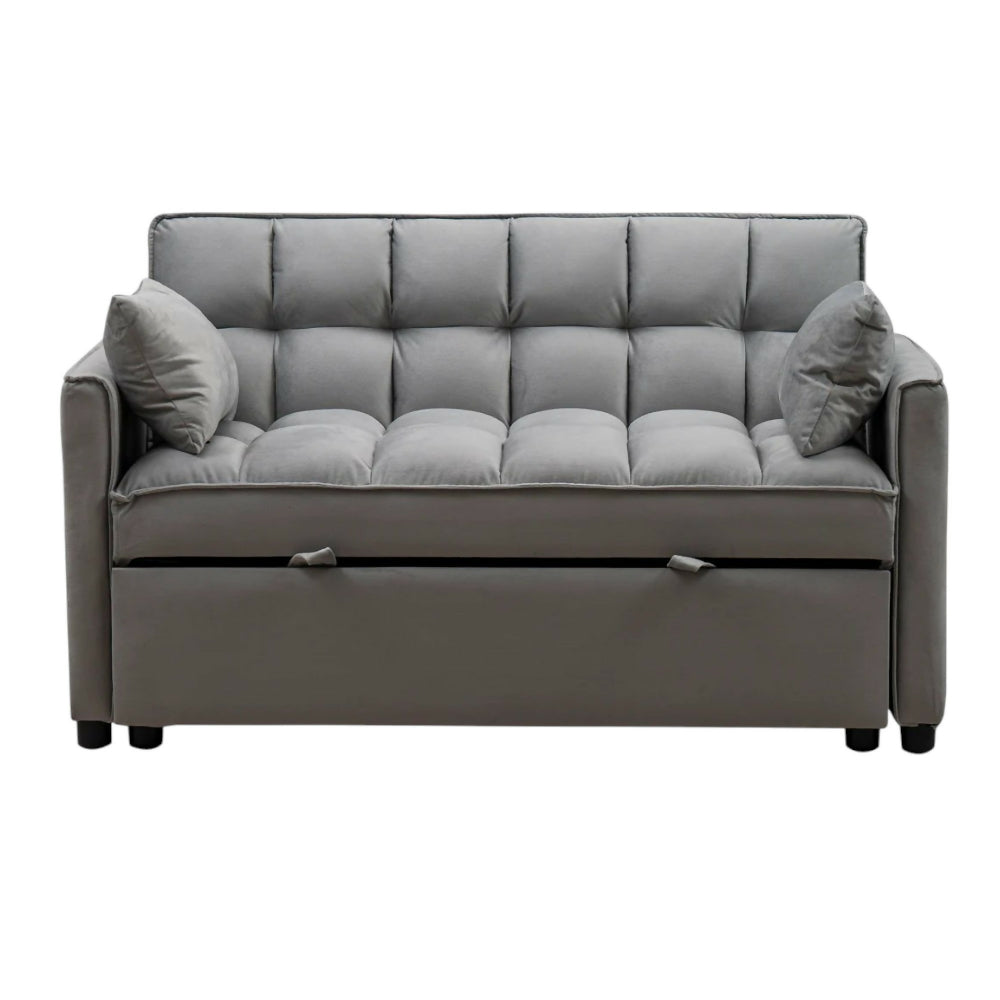 Sofá Cama 2 Puestos Gris Tela Aeidi