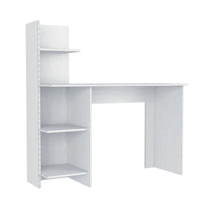 Escritorio Vilna, Blanco Marquez, con Cuatro entrepaños para ubicar elementos de estudio - VIRTUAL MUEBLES