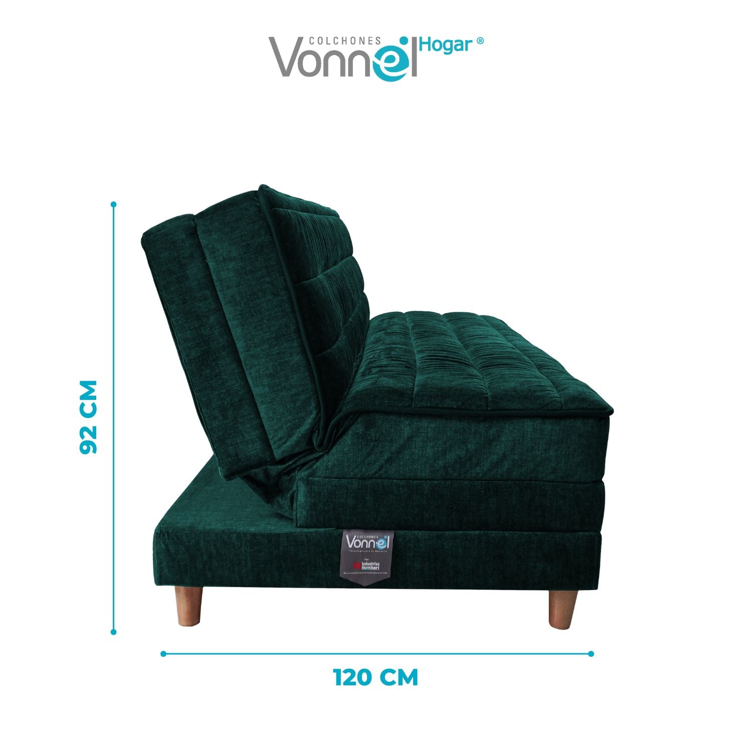 Sofá Cama Europeo Marca Vonnel (120X180 Cm) Esmeralda