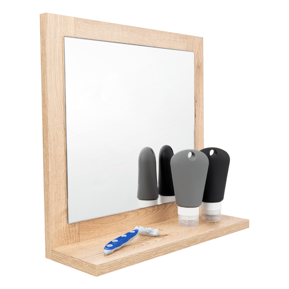 Espejo Cuadrado Make Up, Beige, Diseño Moderno