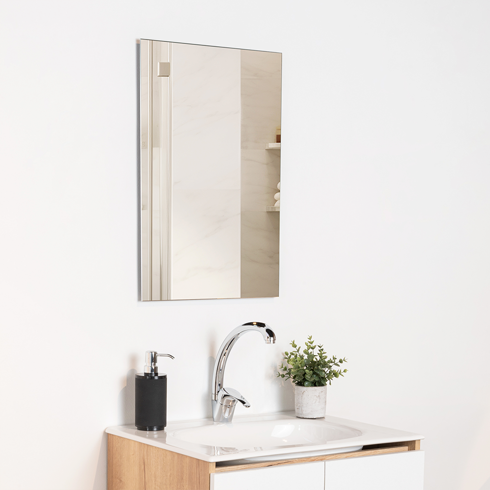 Espejo Rectangular Bolonia, Gris, Diseño Moderno