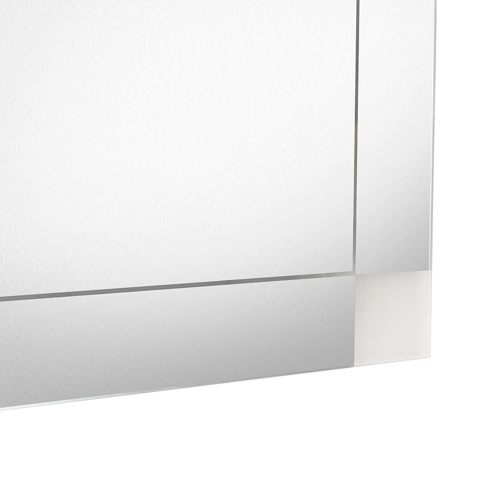 Espejo Rectangular Genova, Capri 75, ensamble a la pared con Diseño en Sandblasting