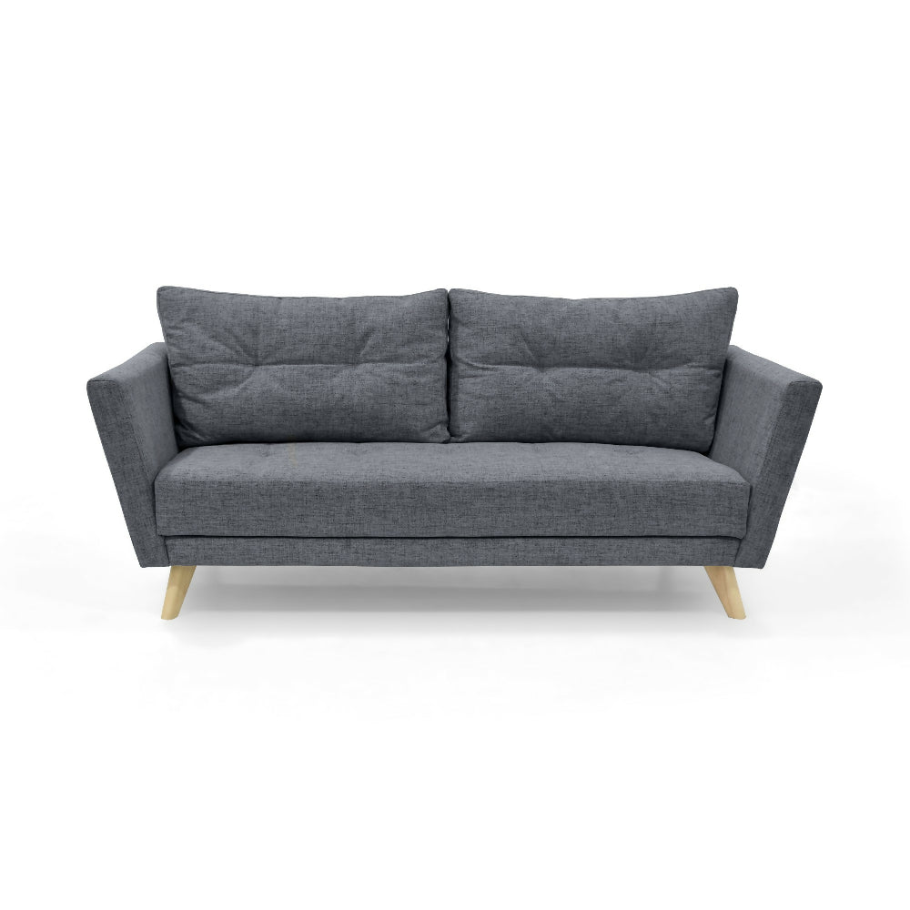 Sofá Grecia 3 Puestos 192x85x84 Tela Gris