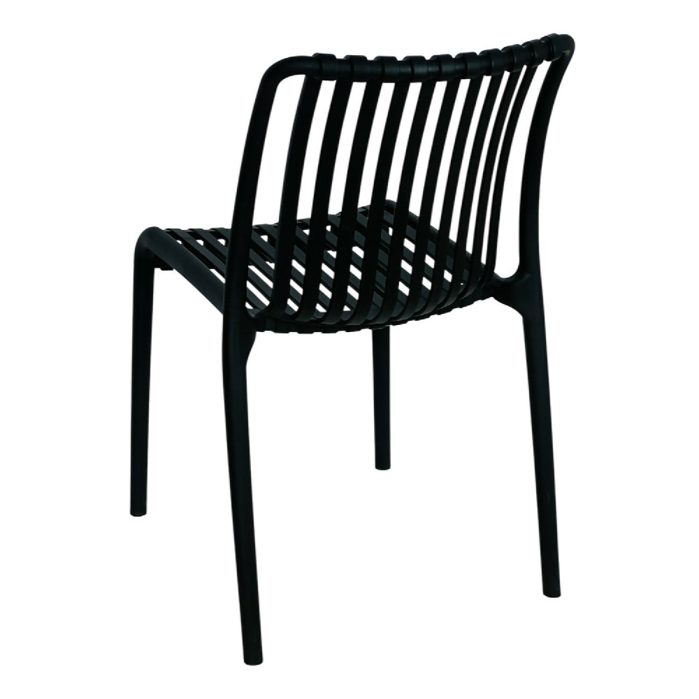 Comedor Redondo Metálico Maiu Negro + 2 Sillas Interior y Exterior