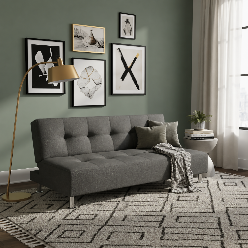 Sofá Cama Mauro Tela, Color Gris