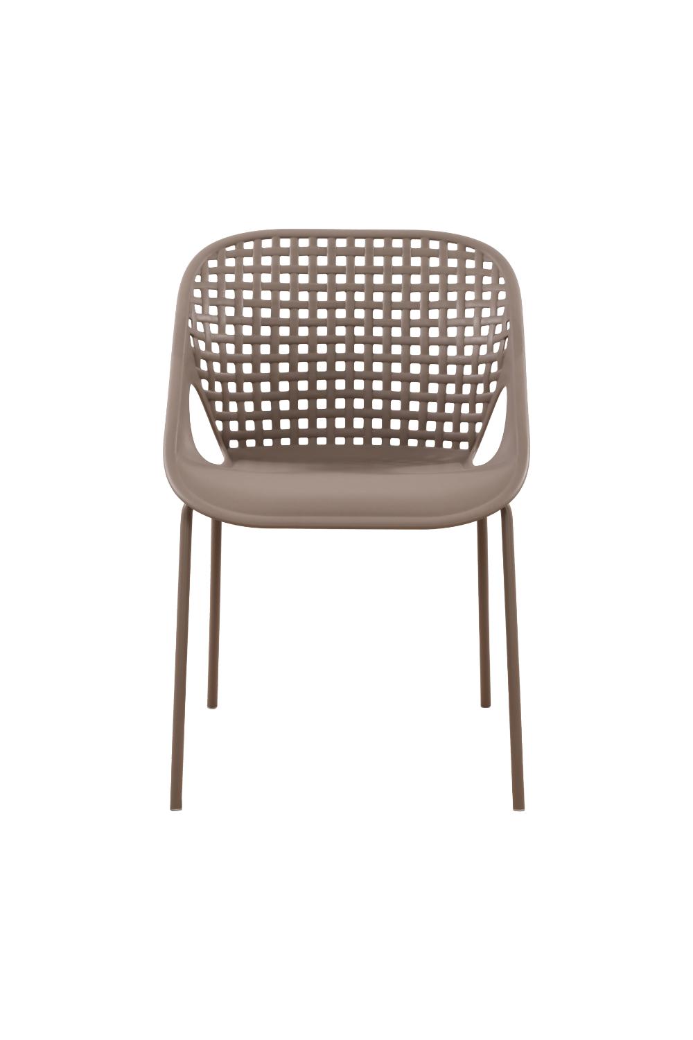 Silla Senit con Brazos, Color Taupe, Con espaldar y diseño Moderno X4