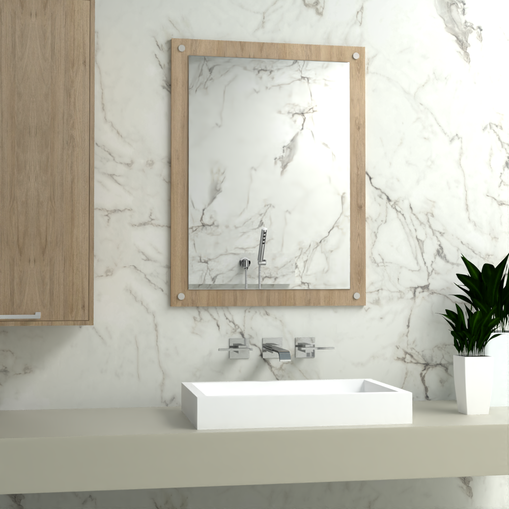 Espejo Rectangular Lille, Madera Clara