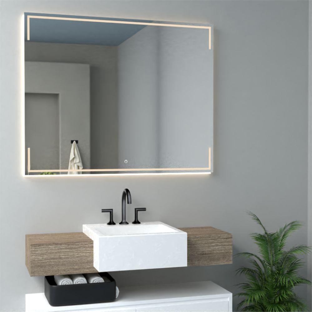 Espejo Terranova led+touch, En forma Rectangular - VIRTUAL MUEBLES
