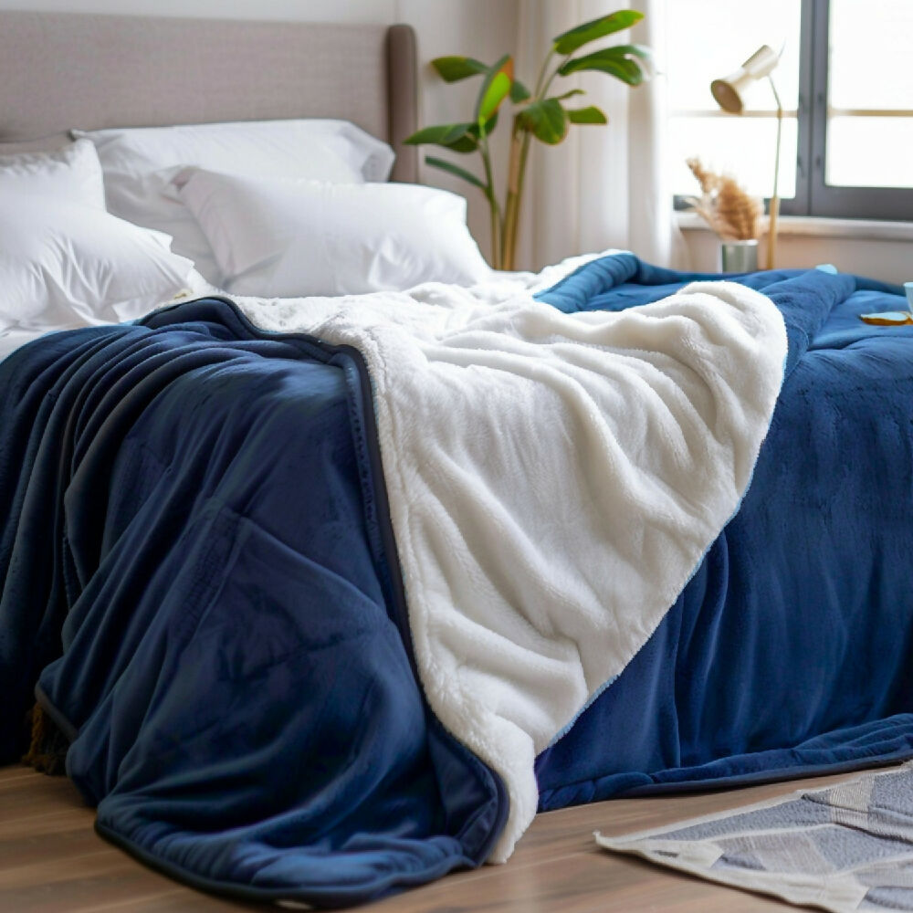 Cobija Lisa Piel de Durazno Mas Ovejero Cama Queen