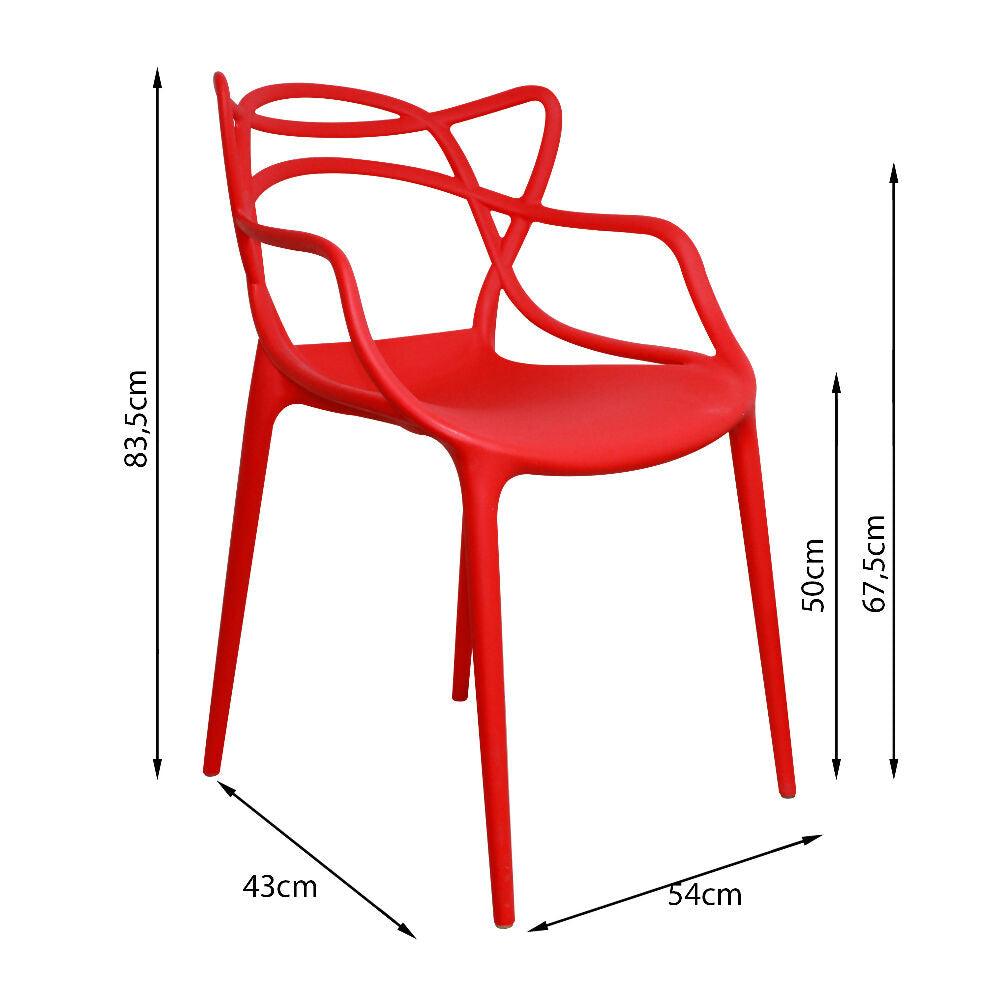 Kit por 4 Silla Solna Tipo Master Jardín - Rojo