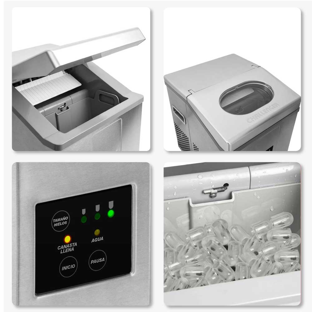 Fabricador de Hielo Fh 8215 15kg Challenger, Color Gris