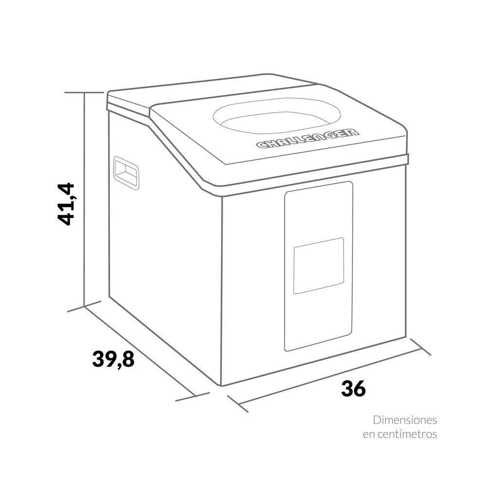 Fabricador de Hielo Fh 8215 15kg Challenger, Color Gris