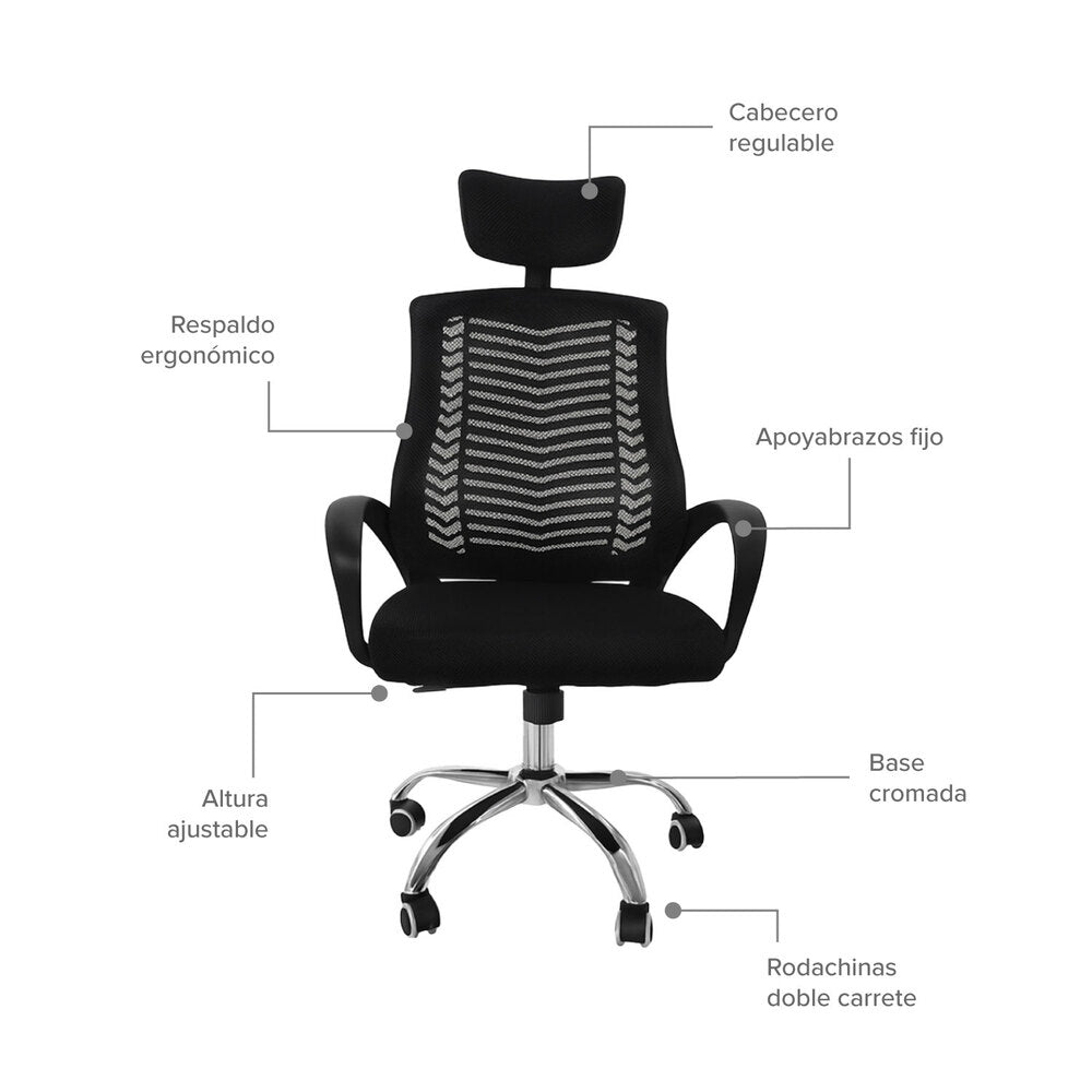 Silla de Oficina Presidente SILL-Q2N Negra