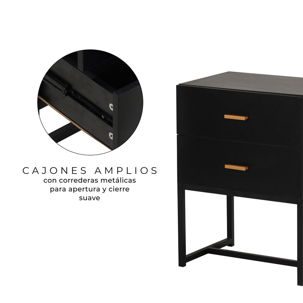 Mesa de Noche Block, Negro