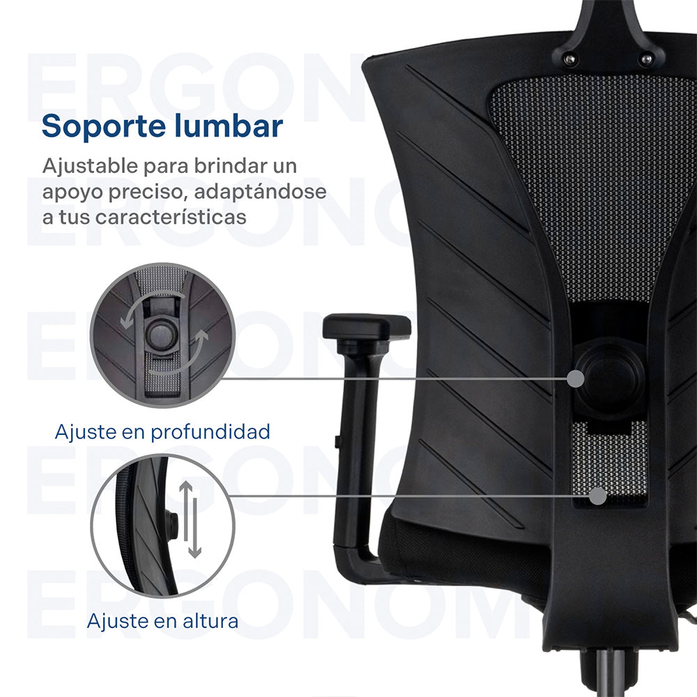 Silla de Oficina Presidente Niza, Negro