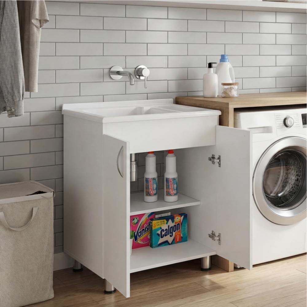 Mueble De Lavado Independiente Fowel, Kronos Blanco, Incluye lavadero no grifería ZF