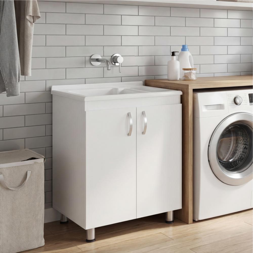 Mueble De Lavado Independiente Fowel, Kronos Blanco, Incluye lavadero no grifería ZF