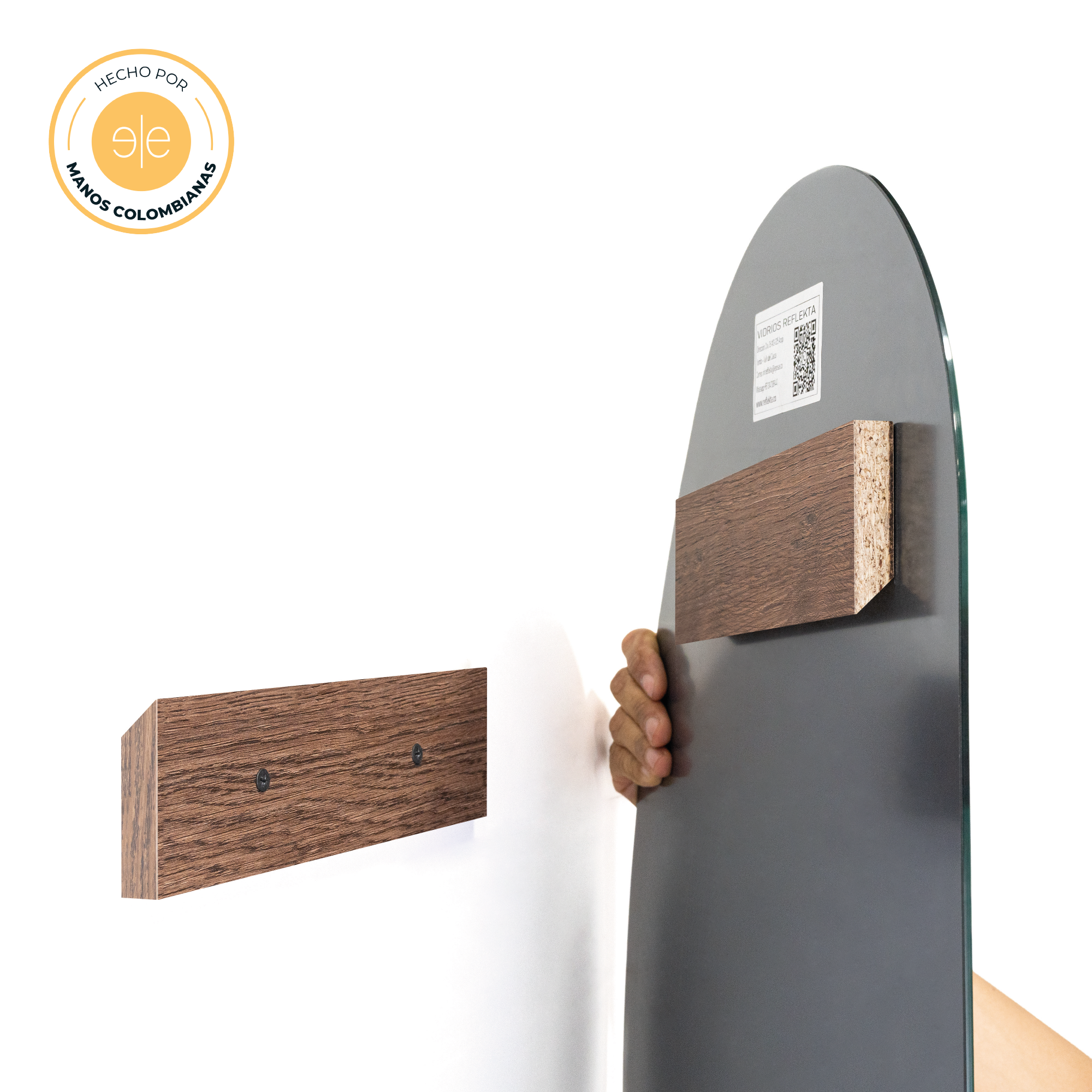 Espejo Rectangular Paduk, Color Madera Clara