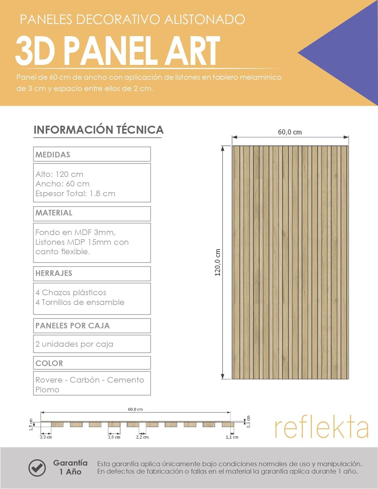 Panel Art 3D Decorativo, Café Claro, para decorar tus espacios X2 - VIRTUAL MUEBLES