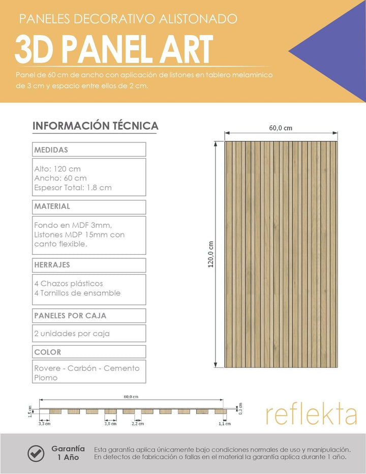 Panel Art 3D Decorativo, Café Claro, para decorar tus espacios X2 - VIRTUAL MUEBLES