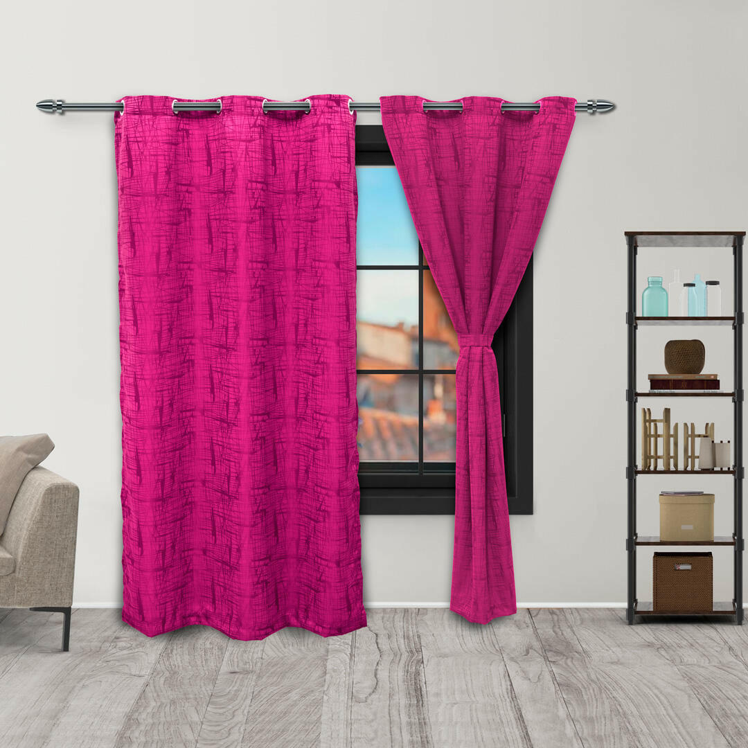 Cortina Yacar Fucsia Argolla 2,60 X 2,20 Aprox.