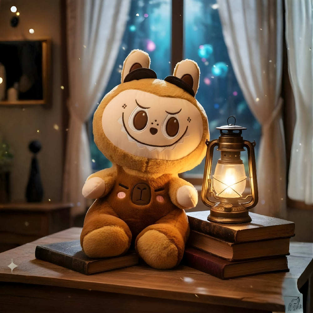 Labubu Aviador Edición Capibara 45 Cm - Pieza De Colección Con Estilo Y Personalidad
