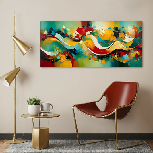 Lienzo Cuadro Decorativo Aurora de Colores Vibrantes 118X55CM