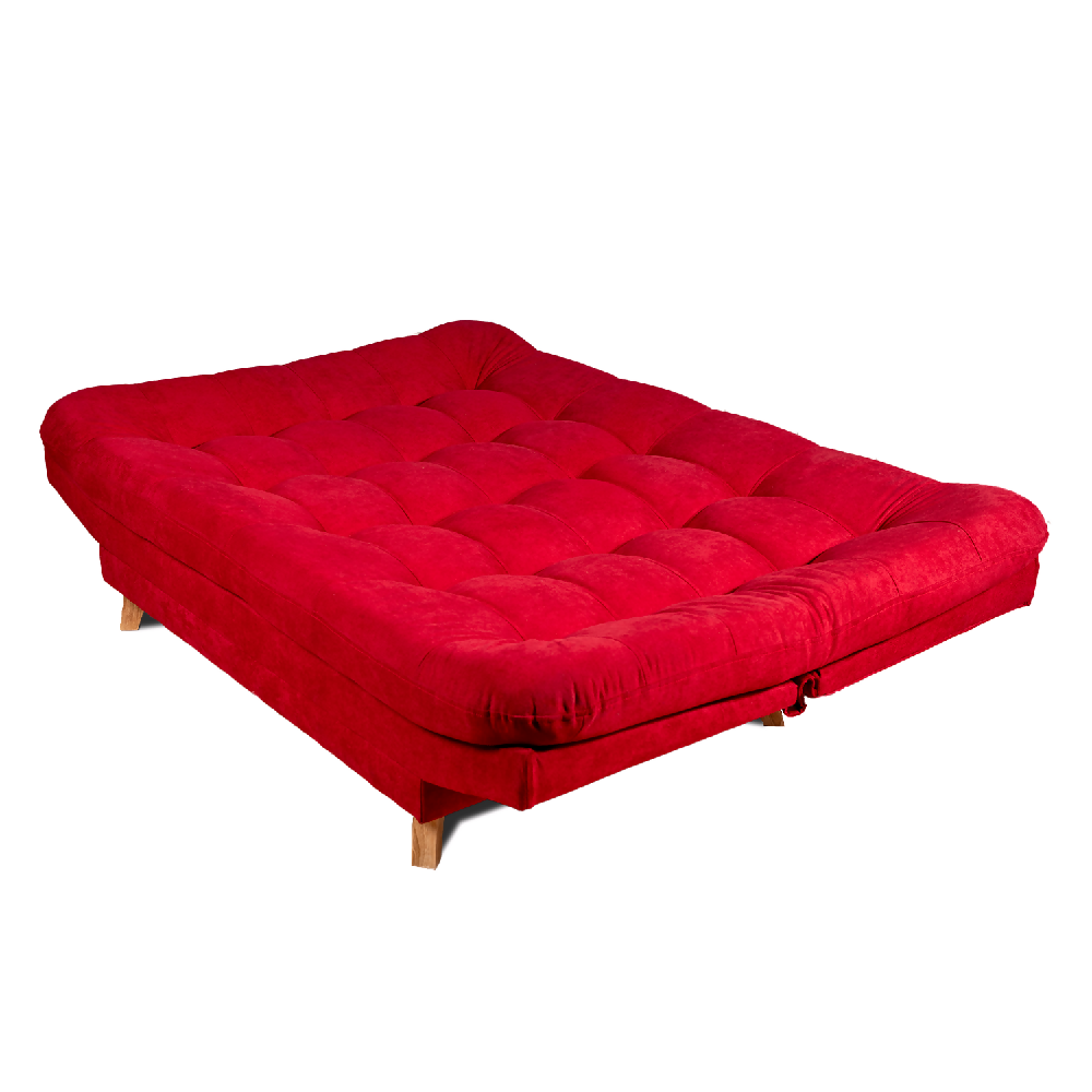 Sofá Cama Valencia Rojo + Puff