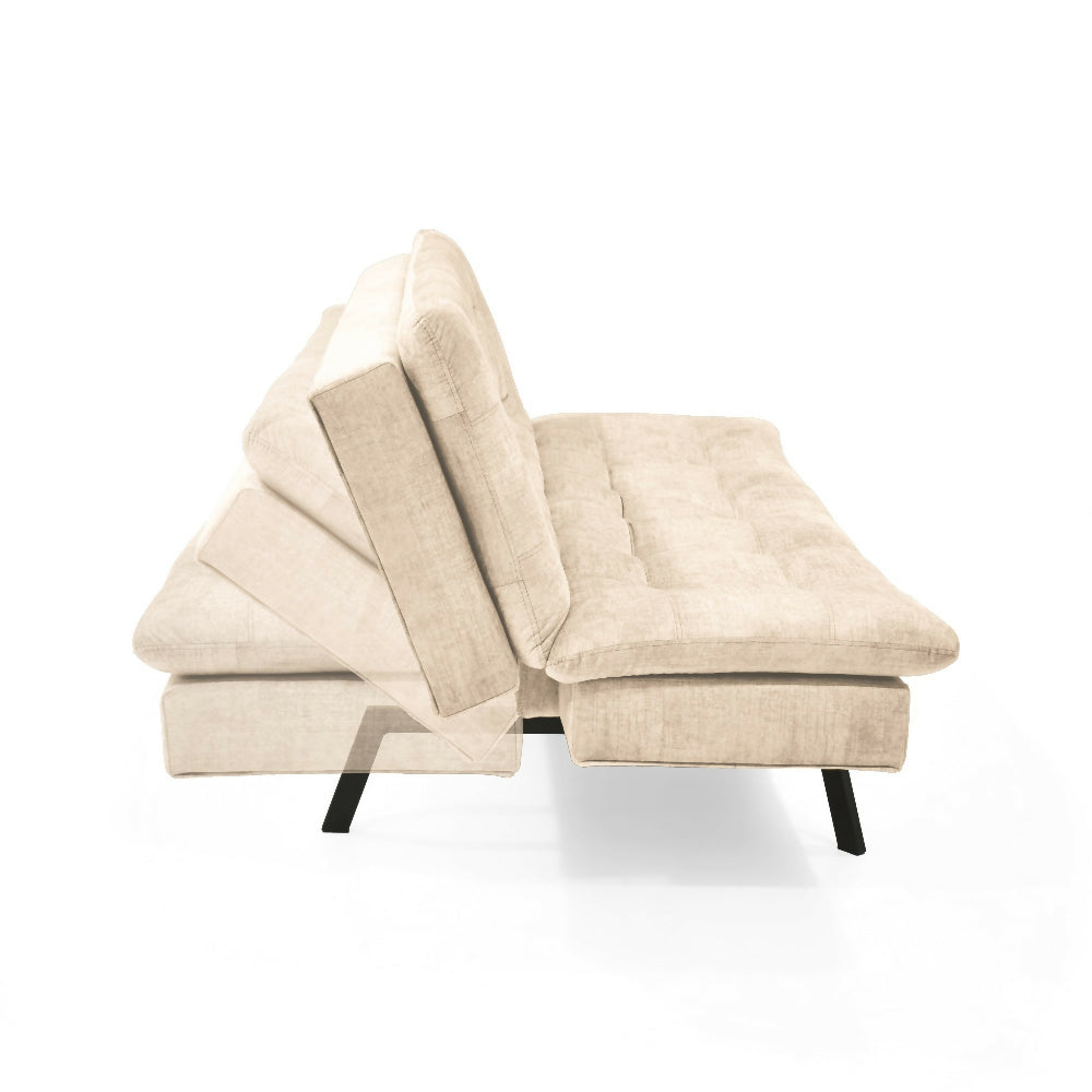 Set de Sala con Sofa Milan Tela Beige con Poltrona Sibu Tela Salmon y Mesa Centro Ark Macula