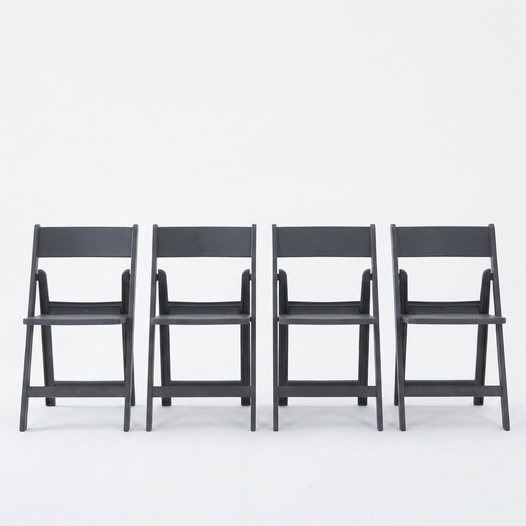 Set de 4 Sillas Plegables Erin, Negro, Diseño Práctico y Funcional
