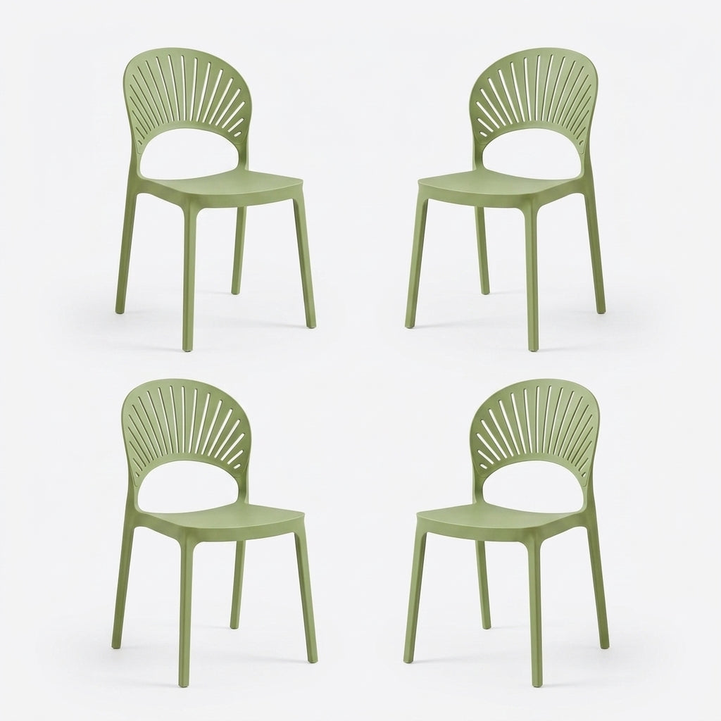 Set de 4 Sillas Paraíso, Color Verde, con Espaldar y Diseño Moderno