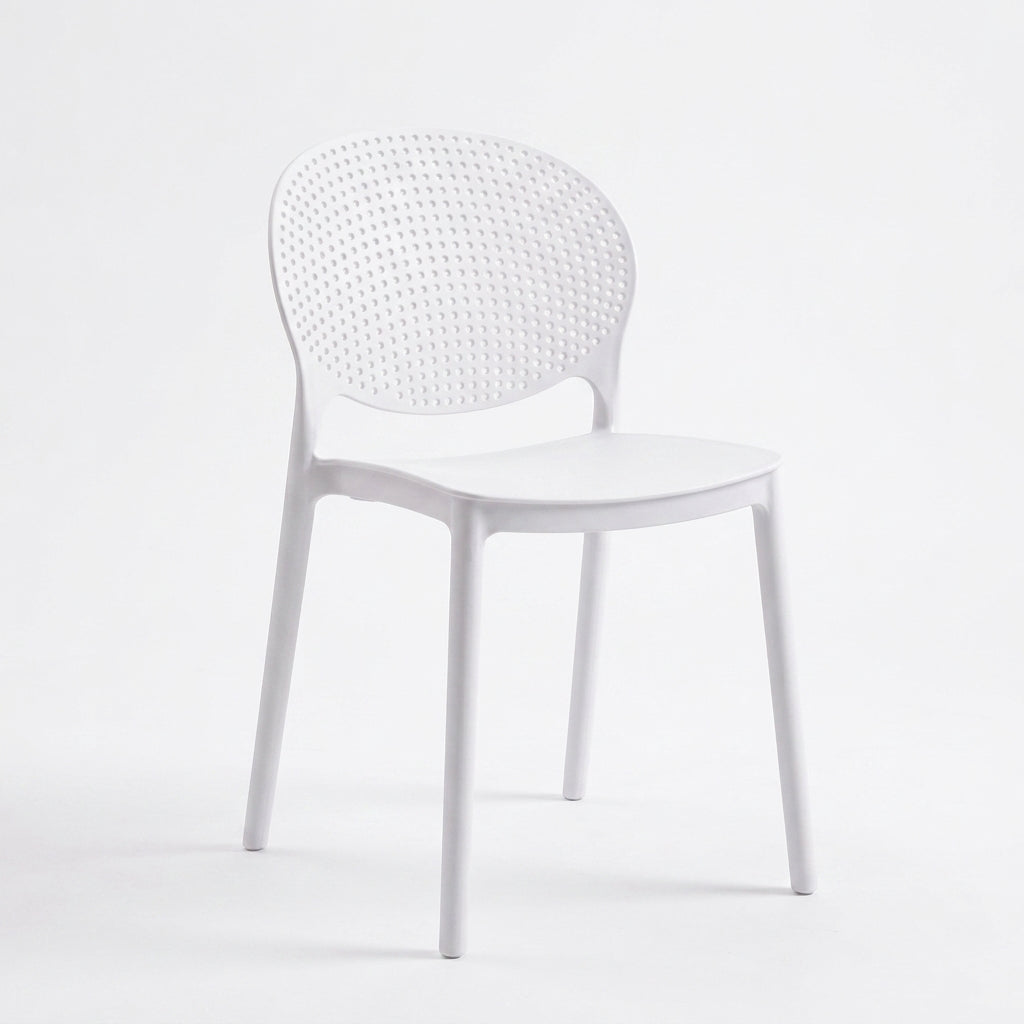 Silla Florida, Color Blanco, con Espaldar y Diseño Moderno X4