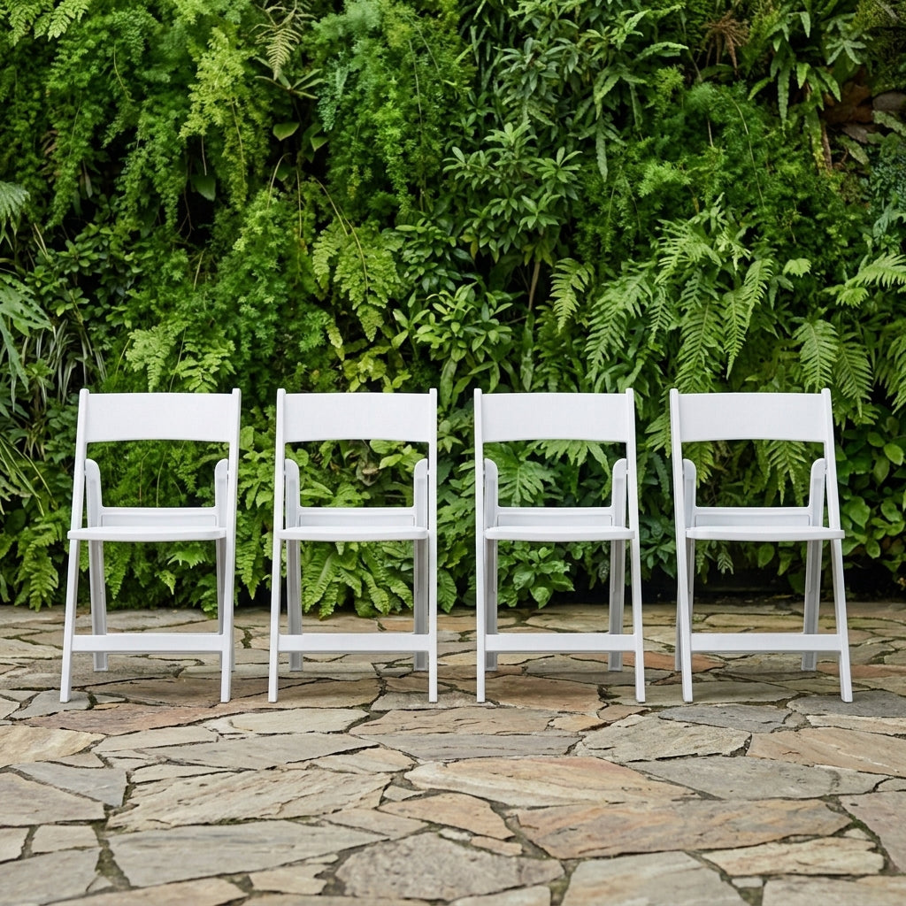 Set de 2 Sillas Plegables Erin, Blanco, Diseño Práctico y Funcional
