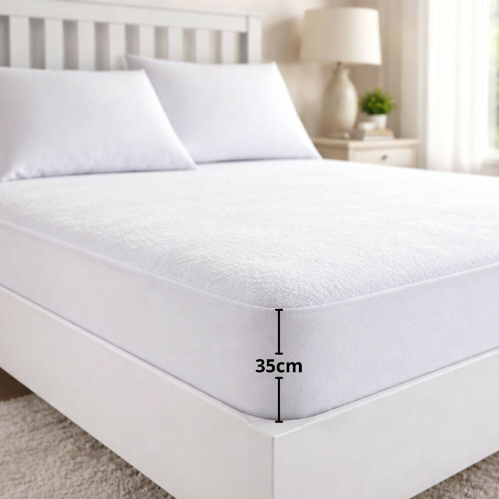 Combo protector colchón semidoble 100% impermeable antifluido terry 120x190cm