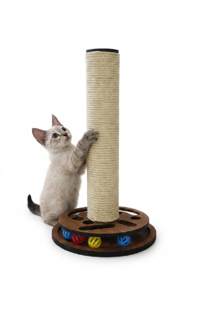 Rascador De Piso Didáctico de 45 Centimetros Color Cafe Para Gatos