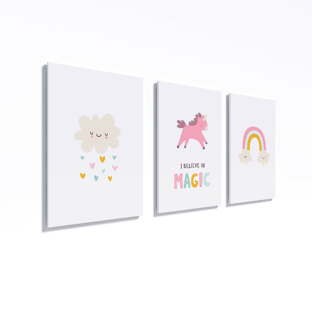 Cuadros Decorativos  Triptico Magic Baby 30x40