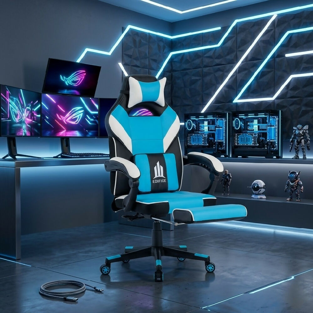 Silla gamer Edifice Azul