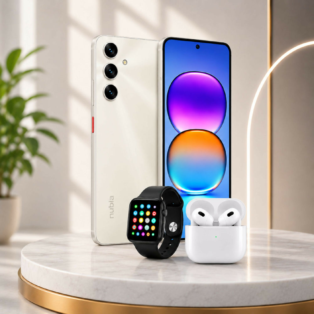 Celular Nubia V80 Max 256GB 20GB RAM Blanco + Audífonos Y Reloj Obsequio