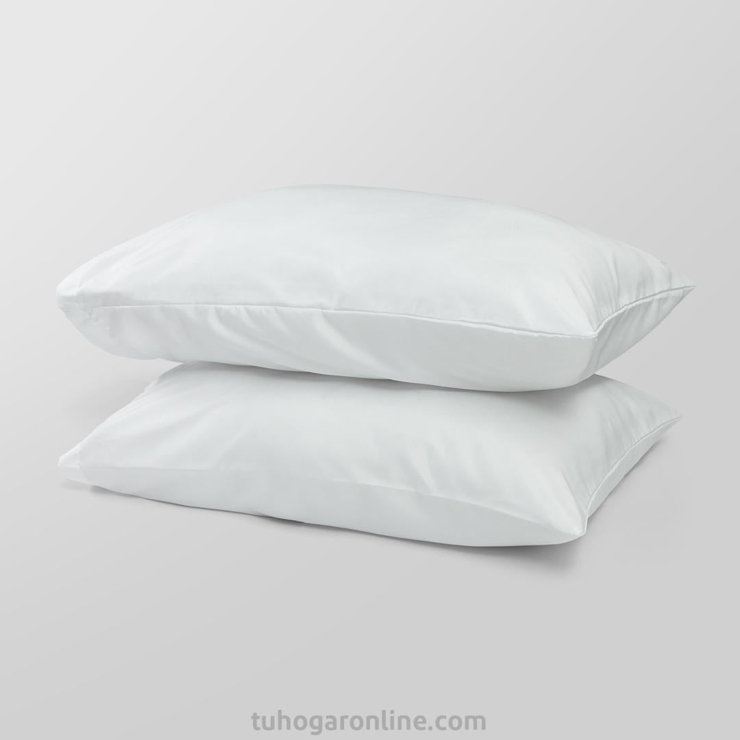 Duo Fundas Blancas 50X70 Para Almohada 180 Hilos Suave 0,50 X 0,70 Aprox.