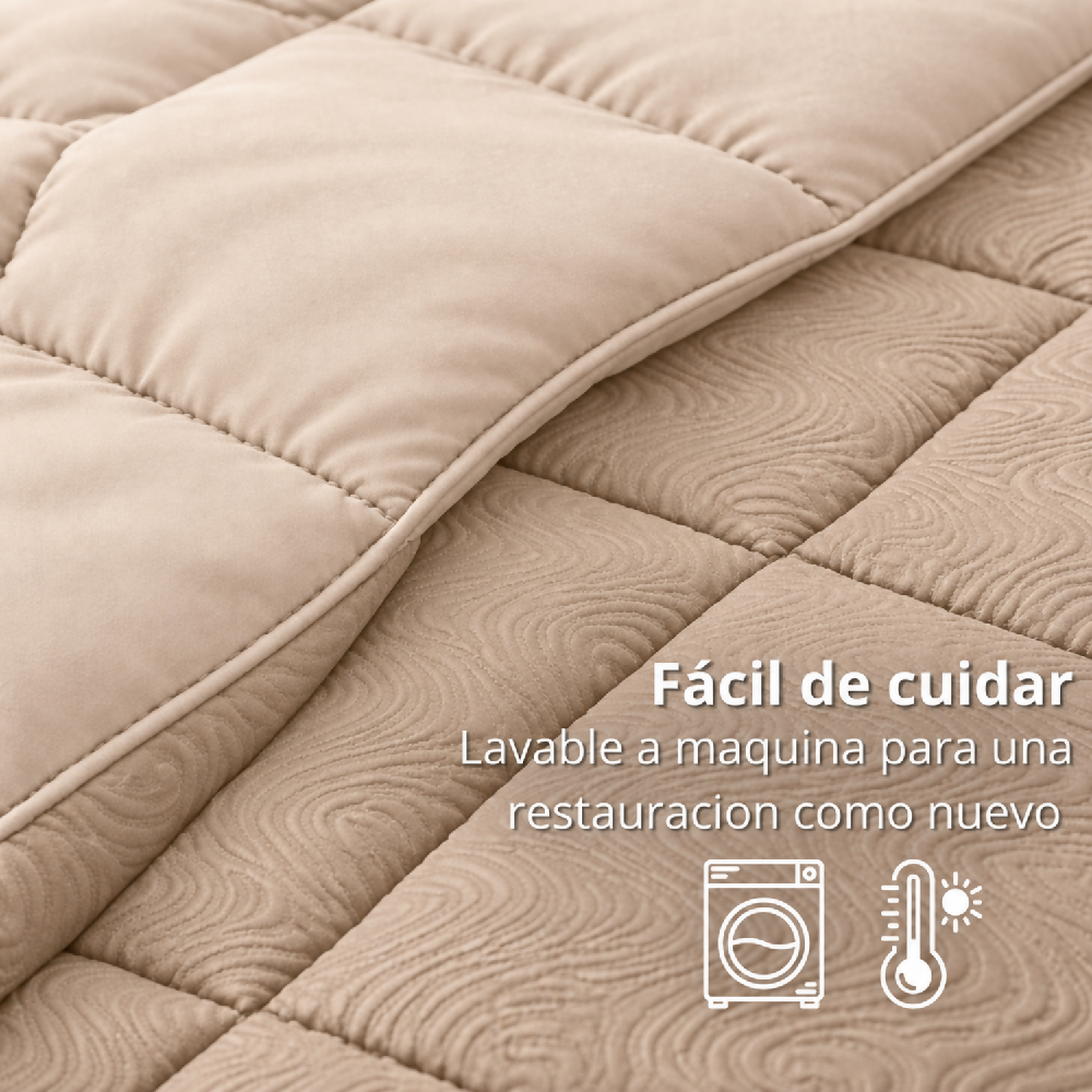 Edredon Cubrelecho Semidoble Beige