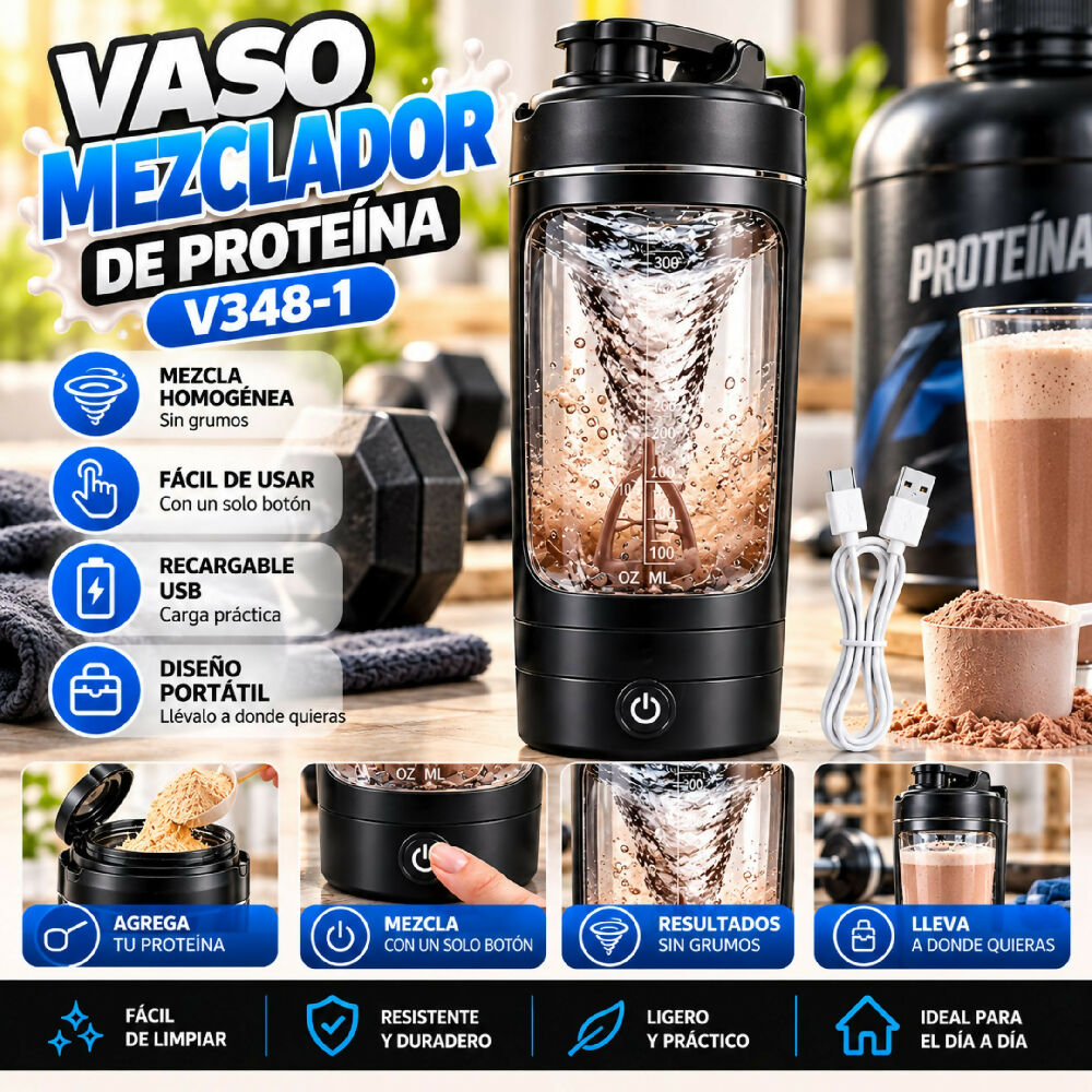 Vaso Mezclador De Proteína V348-1 Accesorio Portátil De Alta Resistencia Negro