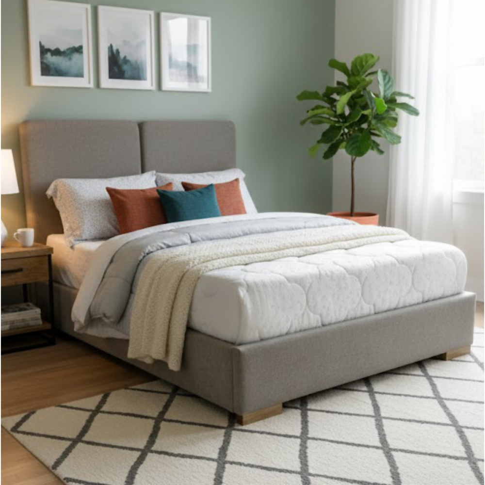 Cama Tapizada Formosa Bolgo en madera